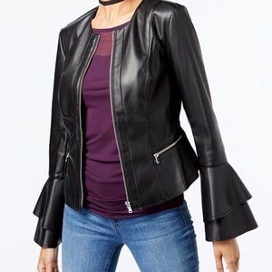 Alfani Vegan Leather Jacket Bell Cuff S PERFECT
